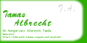 tamas albrecht business card