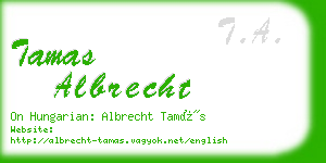 tamas albrecht business card